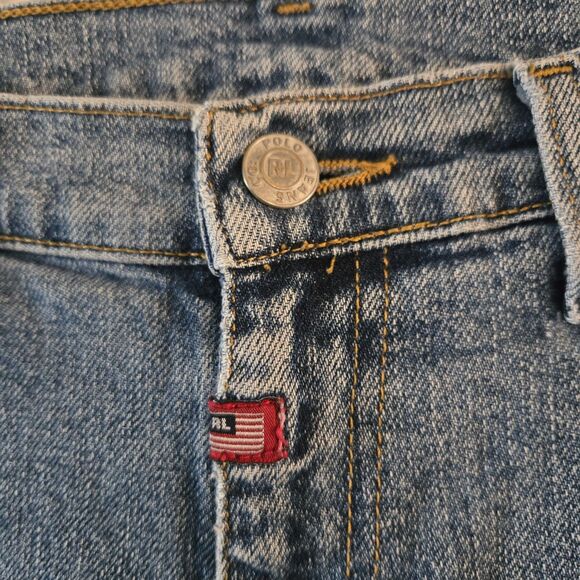 Vintage Polo Jeans Co. Ralph Lauren Size 6 Capri Ankle Zip Jean Denim Y2K Flag - Picture 4 of 10